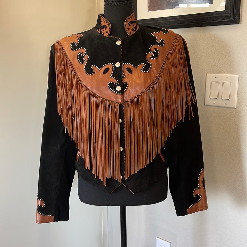 Vintage Diamond Leather and suede Jacket